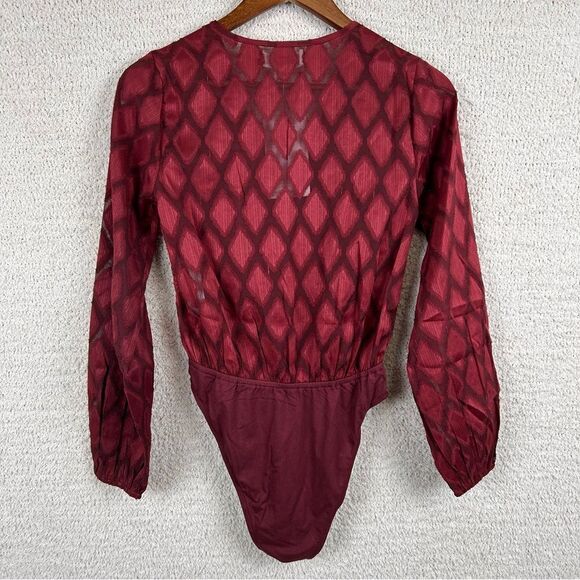 Band Of The Free Bodysuit Womens XS Merlot Agatha Merlot Surplice Bodysuit - Picture 10 of 12